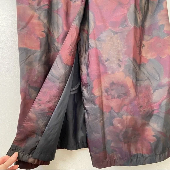 Vintage Dark Floral Trench Coat - Picture 9 of 16